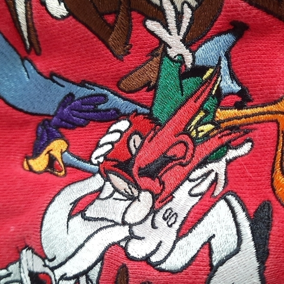 Warner Brothers Studio Store Looney Tunes Embroidered Vintage Oversized Sweatshi - Picture 5 of 5